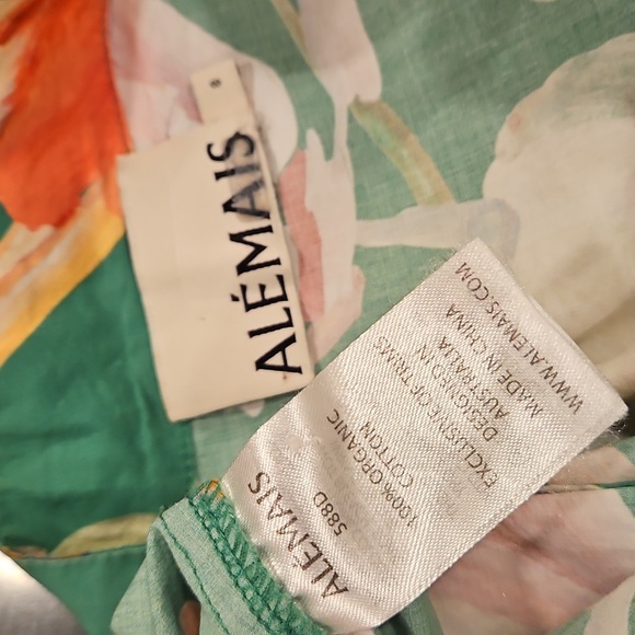 💕ALEMAIS💕 Arlo Shirt Dress ~ Multi-Color Abstract Watercolor Floral Print 8 - Picture 16 of 16